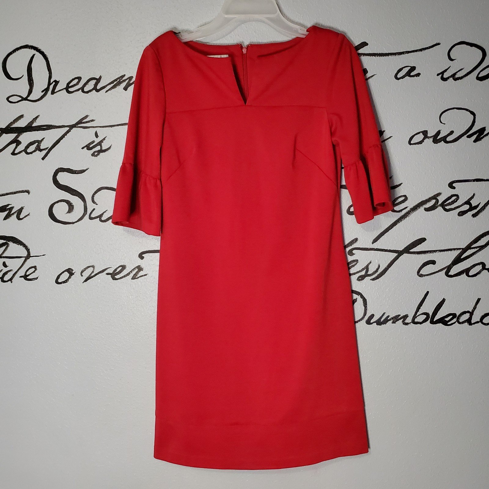 Donna Morgan Bell Sleeve Mini Red Shift Dress bh5syFVN1