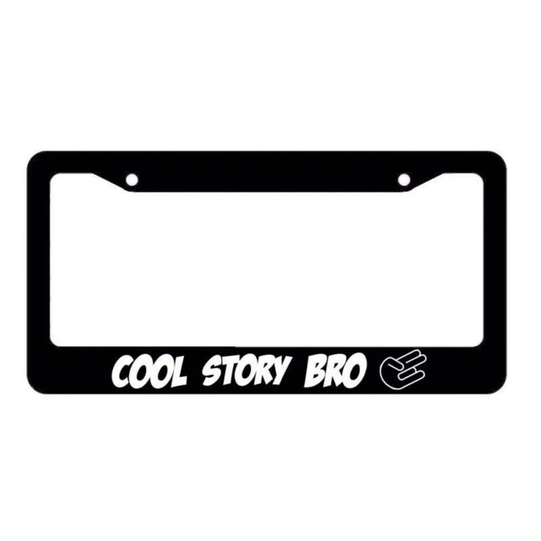 Cool Story Bro Shocker Jdm Race Drift Dope Low Slammed Black License Plate Frame 2zSezYdC7