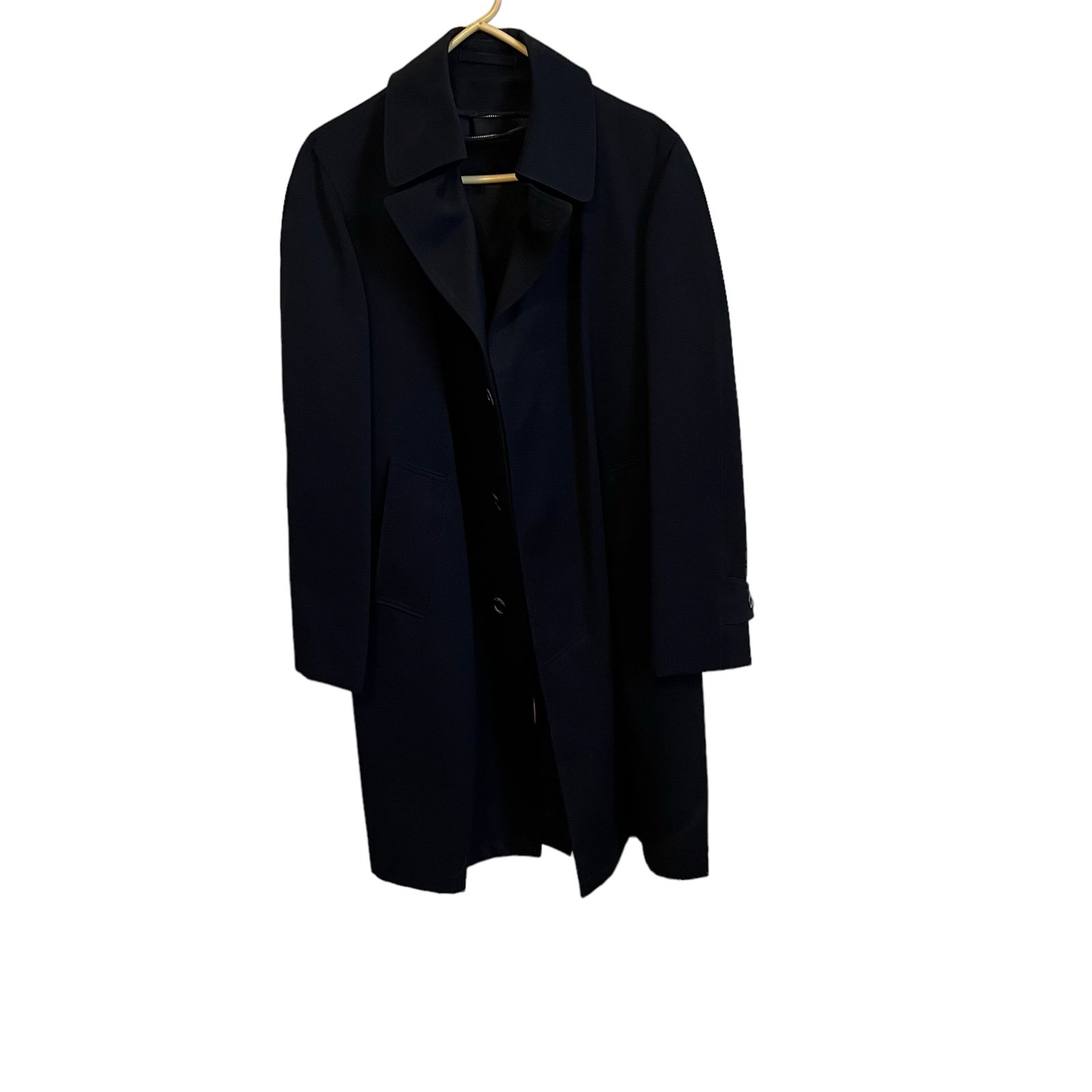VINTAGE JC Penney Men´s Navy Blue Coat Removable Faux Fur Lining Size 38 bLE1Xy4yC