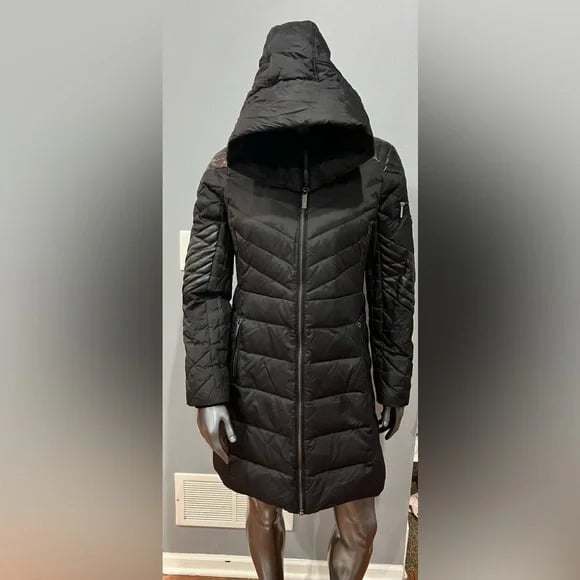 Black Quilted Long Puffer 2rc7vAWFD