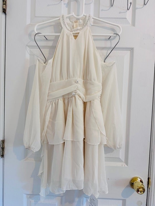 Women Summer White Gauzy Dress size Small BDRHwTBNz