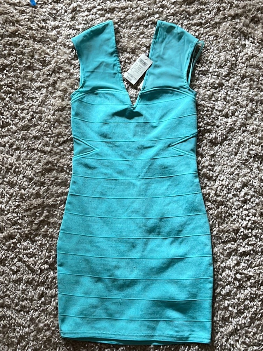 NWT Sexy Blue Bandage Dress w/  Mesh Cutouts from Arden