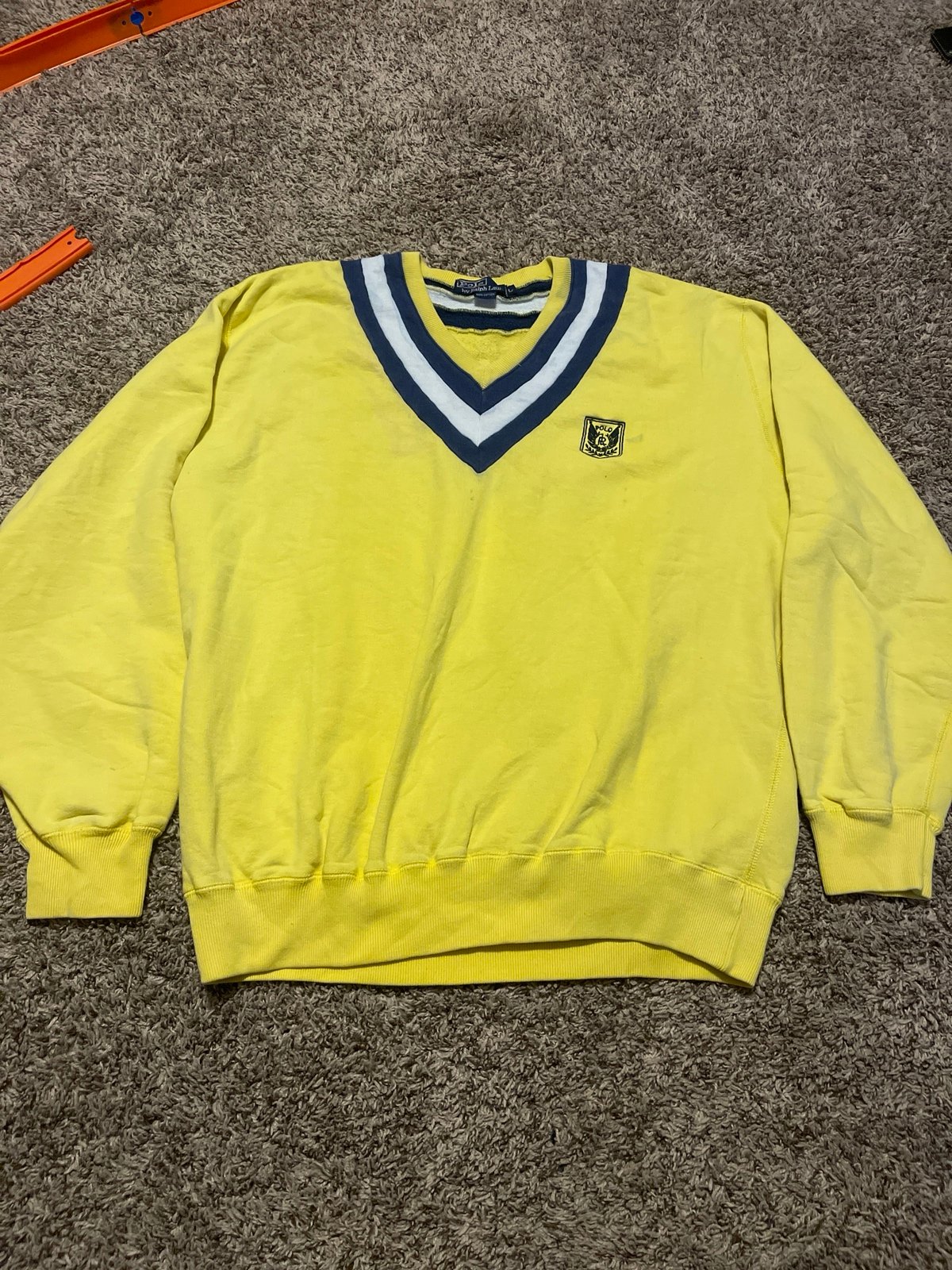 polo Ralph Lauren v neck sweater yellow DLeTg4nzb