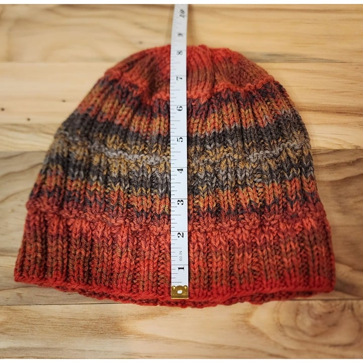 Handmade Rib Knit Red Gradient Beanie Toboggan Hat Cap Unisex Womens Mens kids FeSUZgaAB