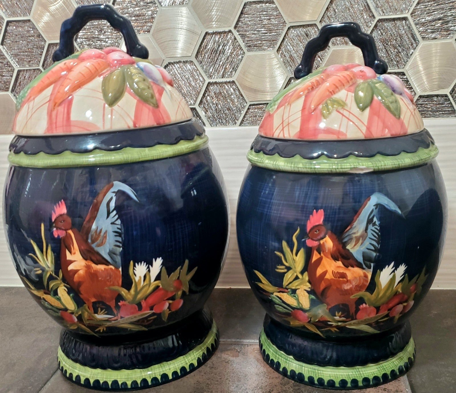 Tracy Porter ´The Stonehouse Farm´ Collection Rooster Canisters (2) 6MhhZyMDF