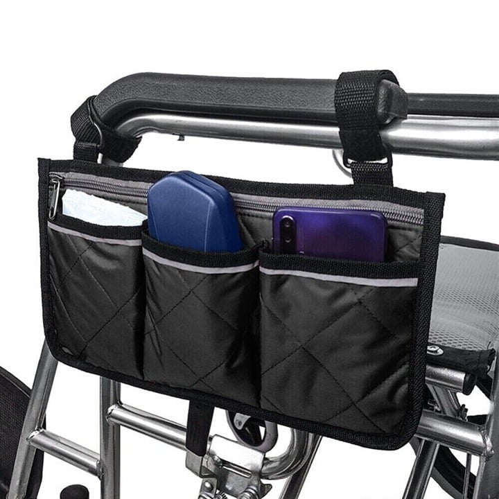 Outdoor Wheelchair Side Pouch Storage Bag Armrest Pocke