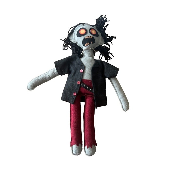 Halloween Zombie Goth 23” Felt Doll Monster Crazy Eyes 