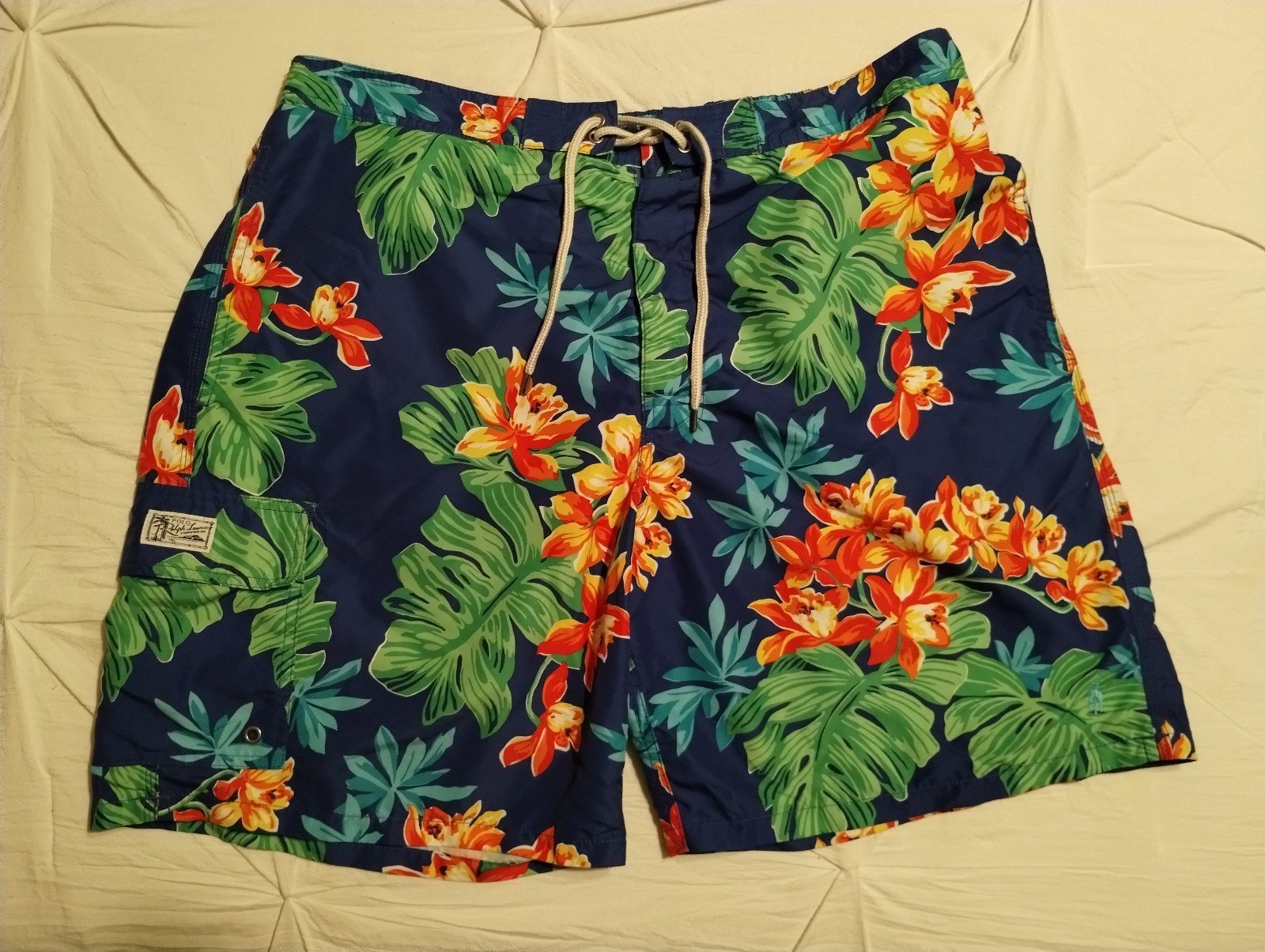 Polo Ralph Lauren Swim Trunks Shorts Hawaiian Floral Drawstring Men´s Size XXL bmCJ0x809