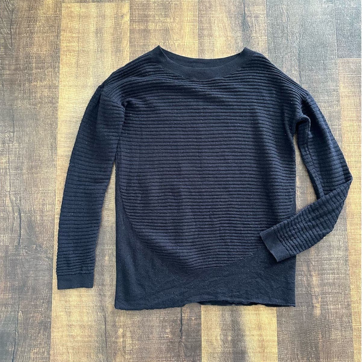 COS Women´s Sweater Pullover 100% Wool Black 3/4 S