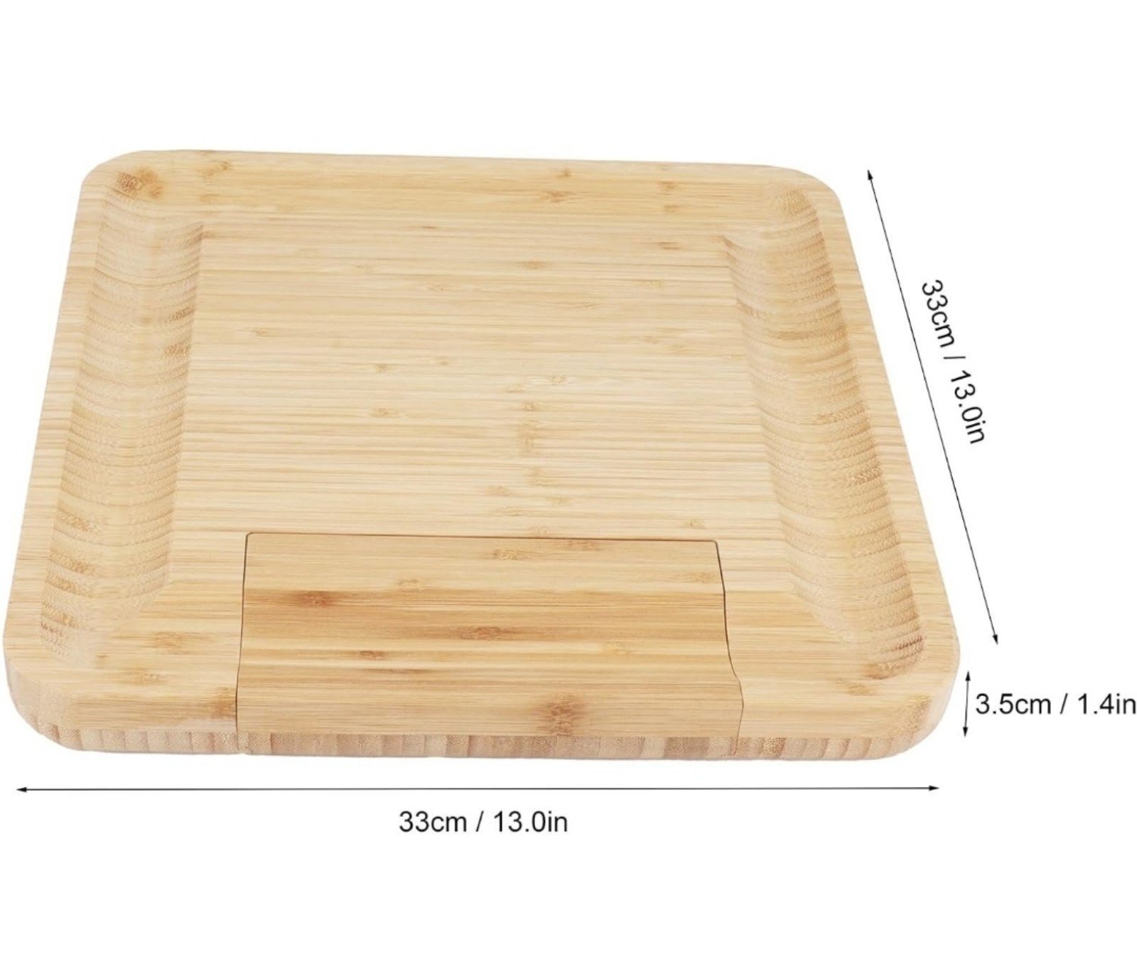 Bamboo Cheese Board with Utensil Storage Drawer & Serving Tray eJcfcf8yn