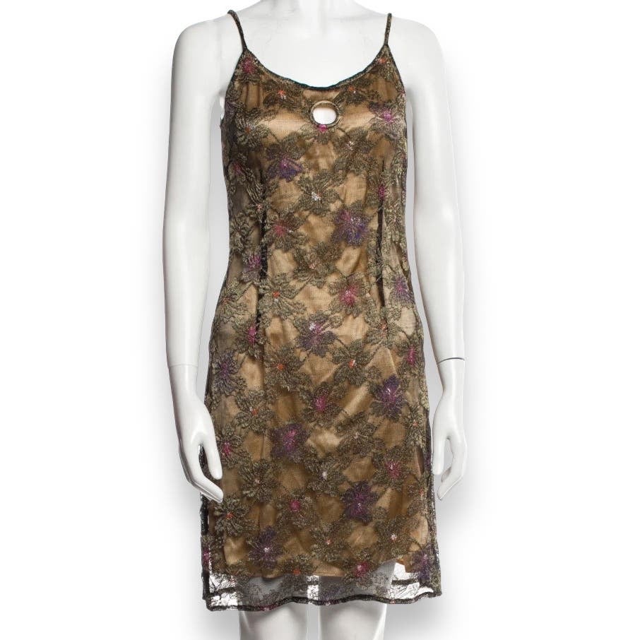 Vintage Cynthia Rowley floral slip mini dress 8Li3nfQOg