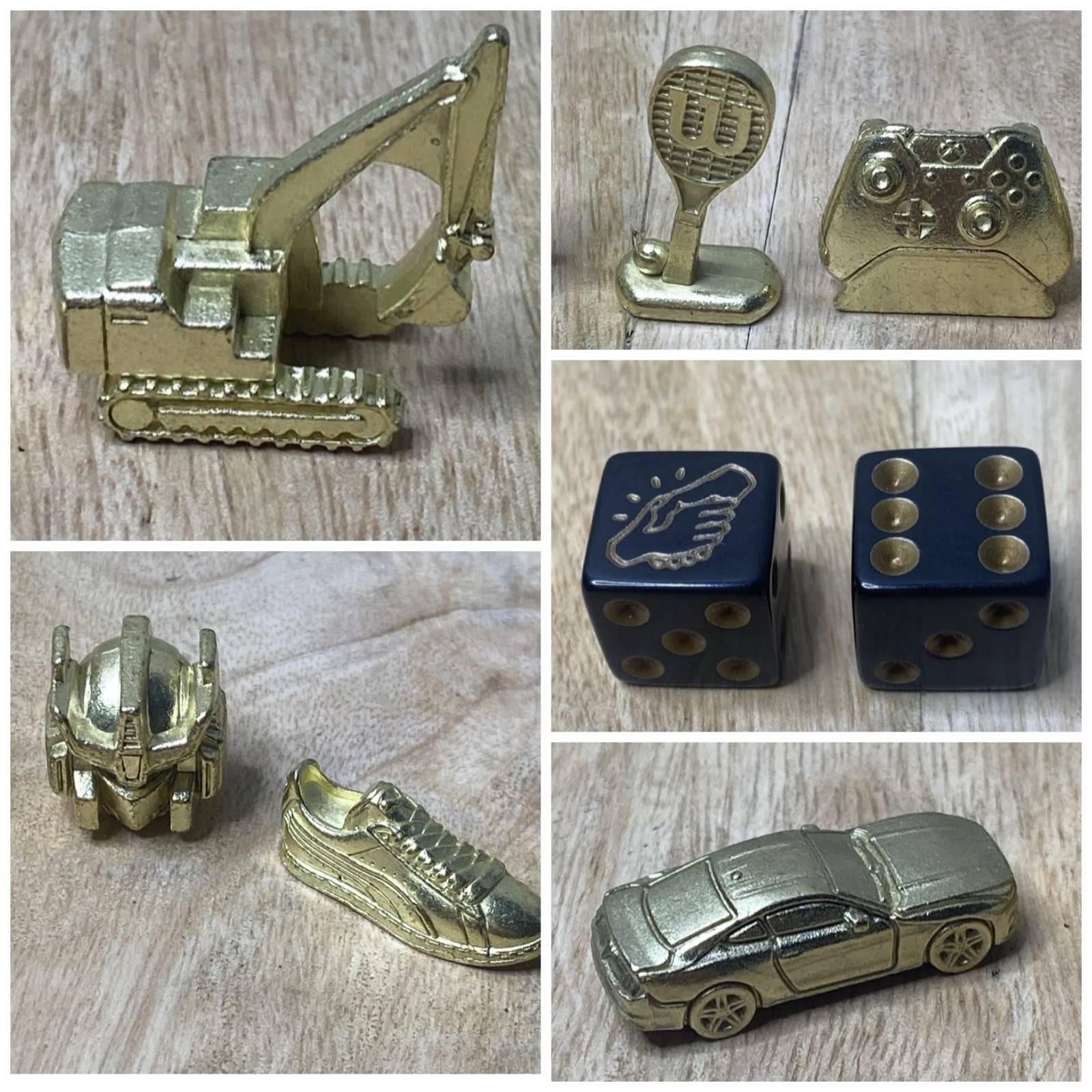 Monopoly EMPIRE 2015 Replacement Pieces 6 Gold Tokens Ford Xbox Puma Cat & Dice 8lHMYMGkZ