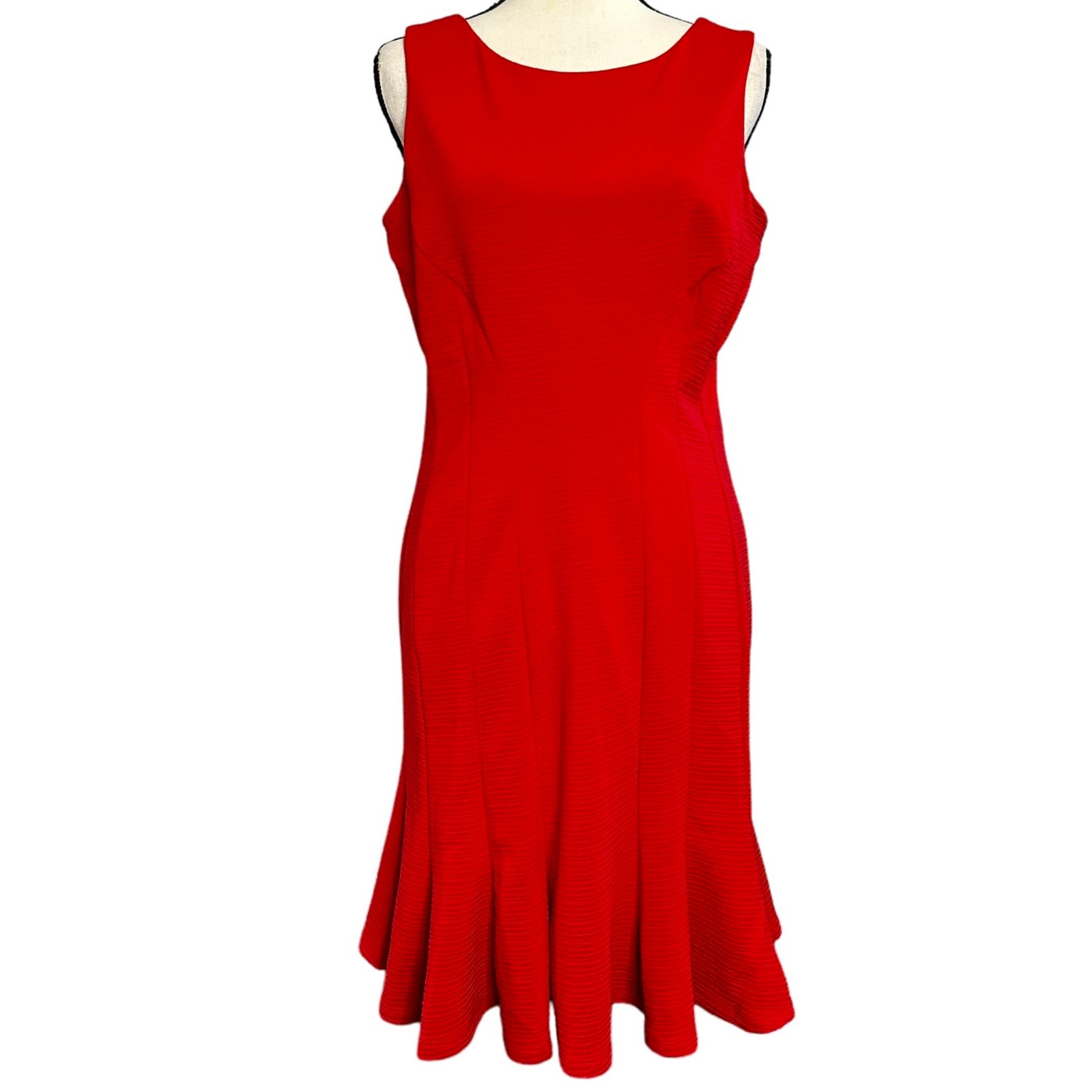 Gabby Skye Dress 8 Red Textured Midi 4YM7oYlKw
