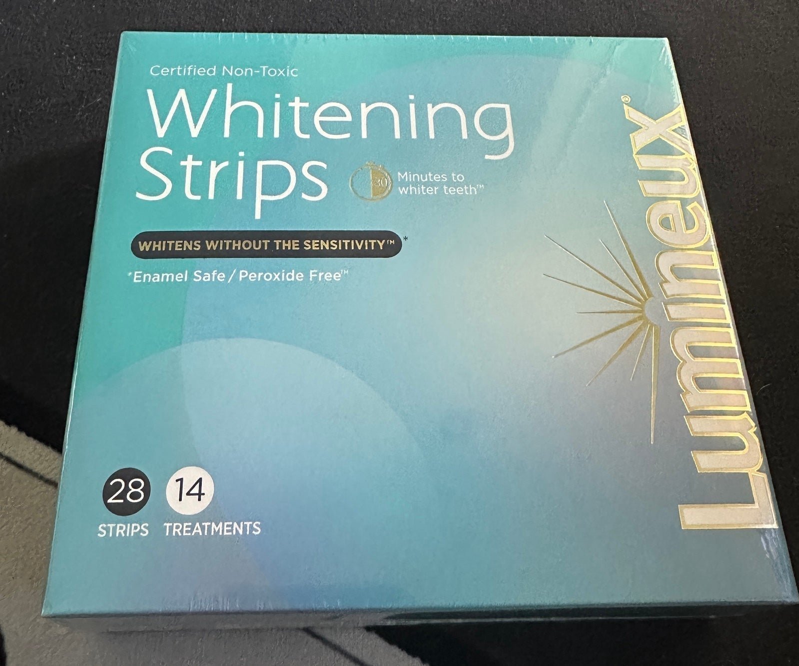 Lumineux Enamel-Safe & Peroxide-Free Teeth Whitening Strips, 28 Strips 2Hbehkcql