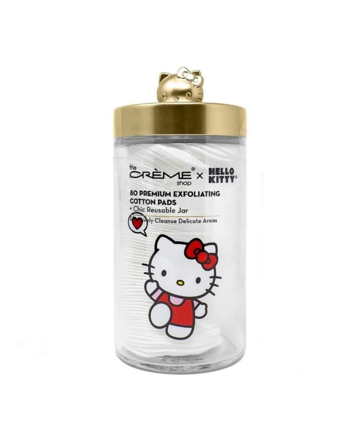 Hello Kitty × The Creme Shop Exfoliating Face Pads Collectible Glass Jar 2gWII8Zix
