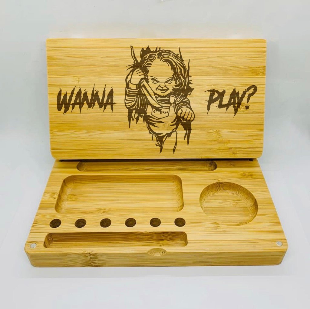 Chucky doll laser engraved magnet back flip style rolling tray Ar4IsOG7G