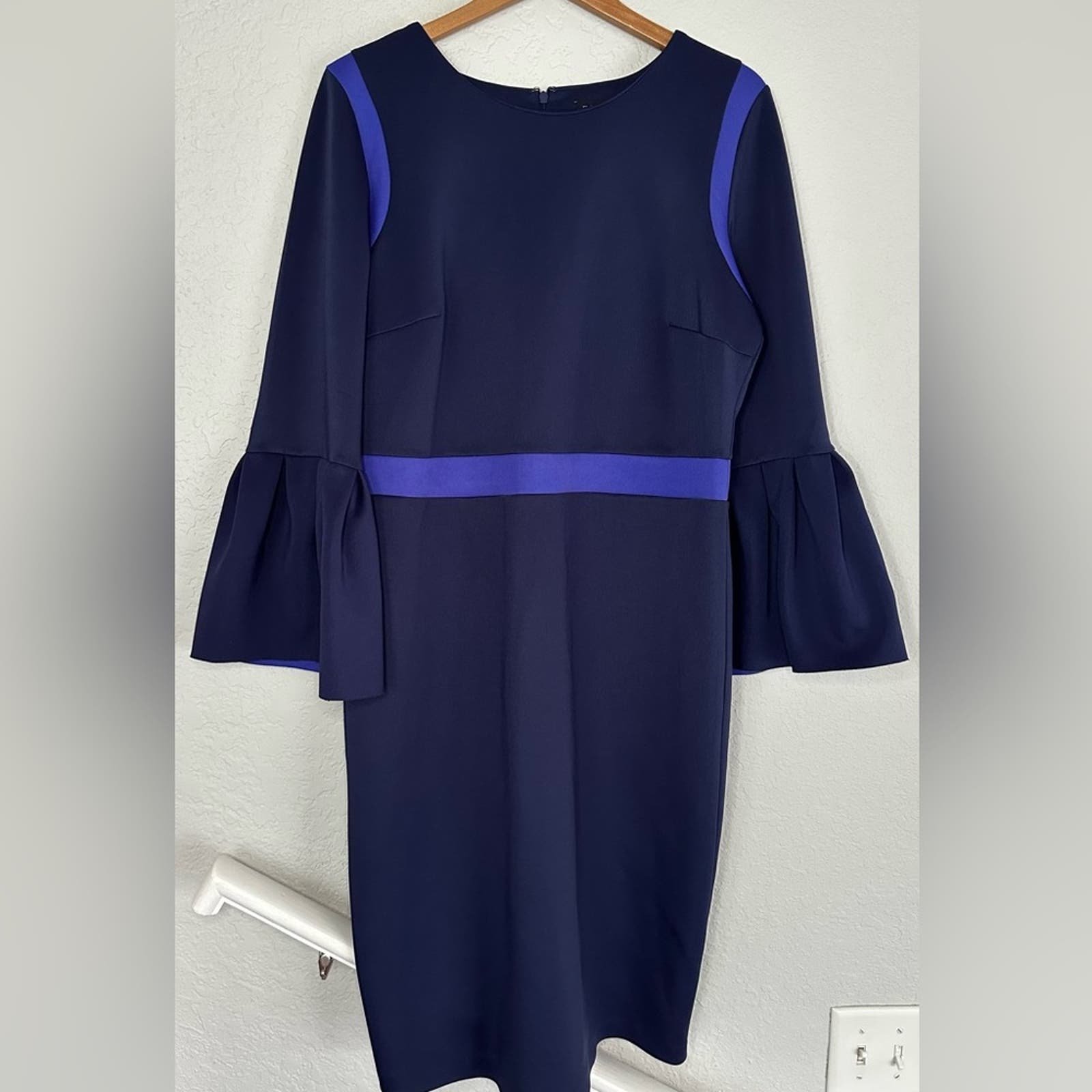Eloquii NWOT Flare Sleeve Navy Blue Scuba Dress Size 18 5ew98nQWx