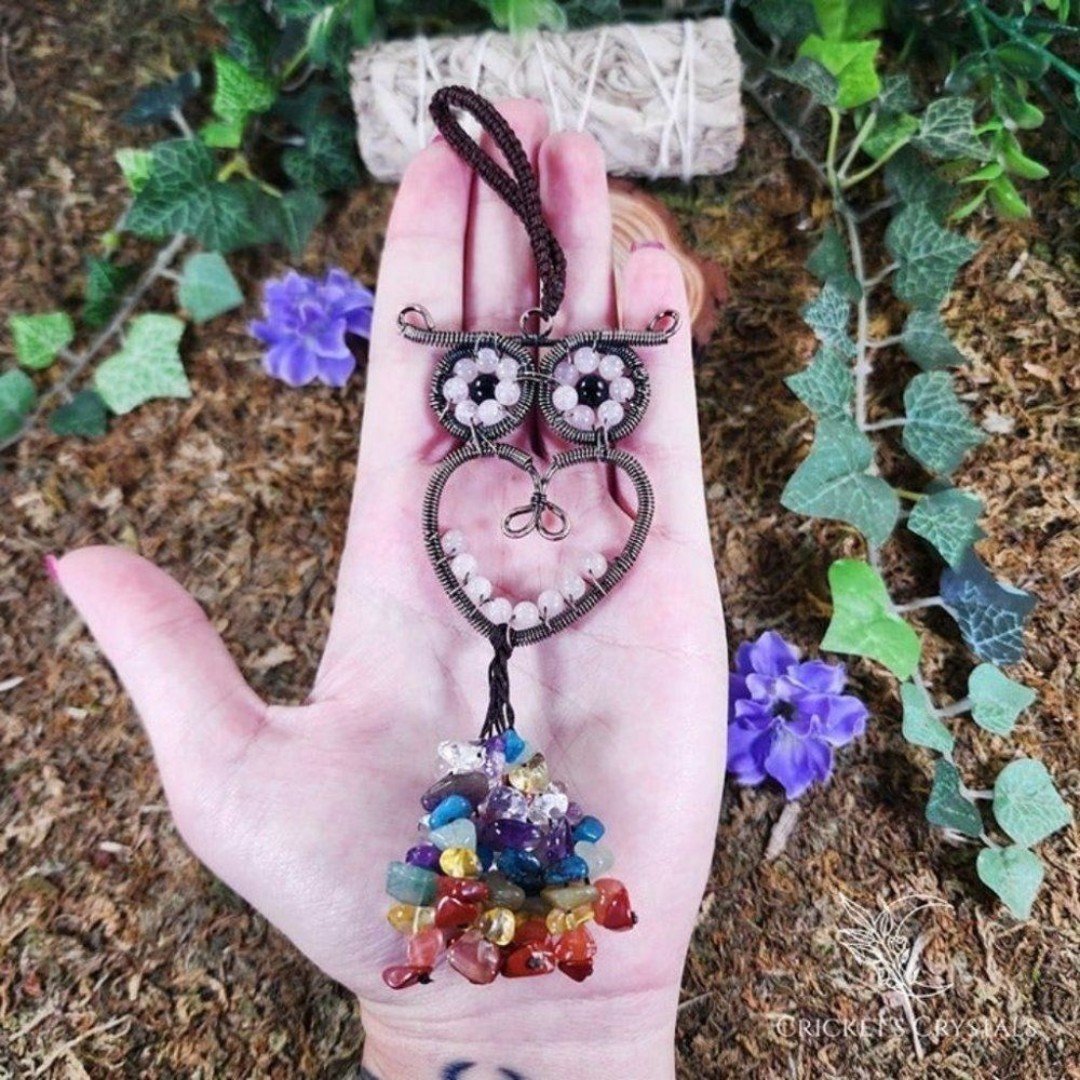 Handmade Rose Quartz Crystal Owl Décor #36 94WTin8VX