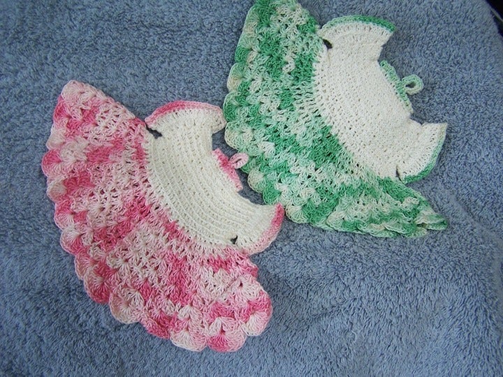 Late 40’s Early 50’s, Hand Made Crocheted Pot Holders D