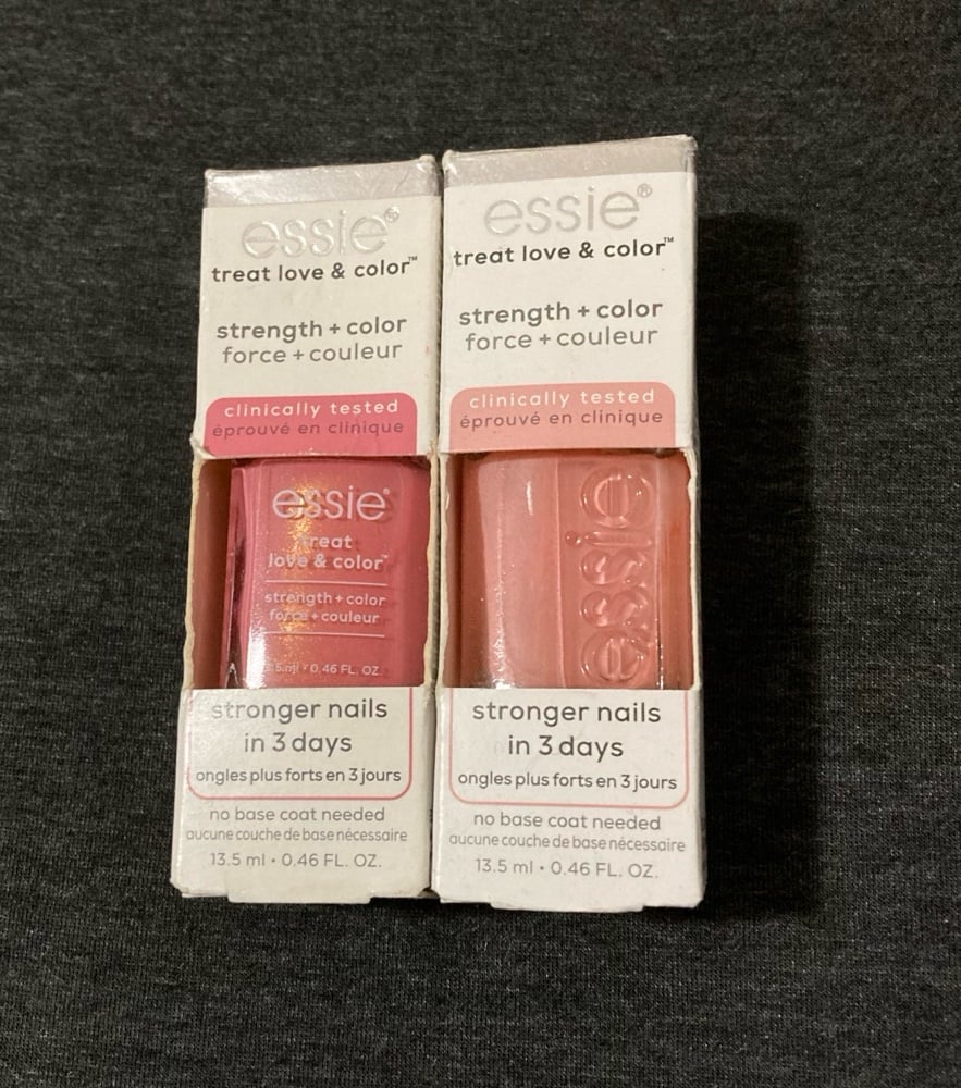 New Lot of 2 Essie nail polish with strengthener aysvsC
