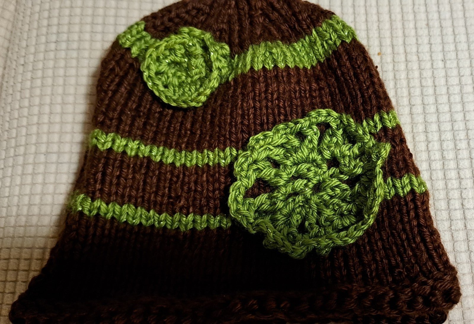 Handmade Knit Brown/olive green Cozy d2jVa4lsU