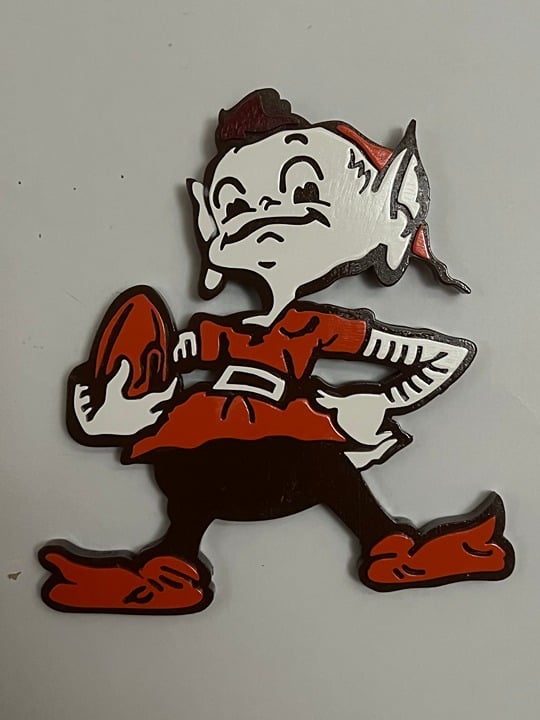 Cleveland Browns Elf Wood Sign cbx16BCSW