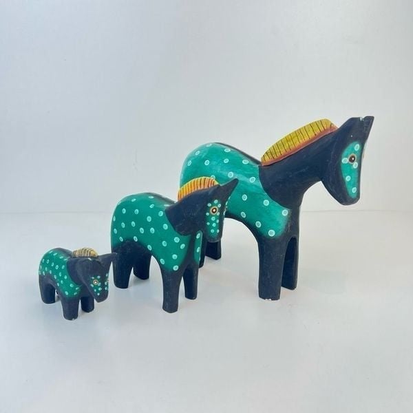 Robert Shields Green Horses Set of Three bNzCLELlz