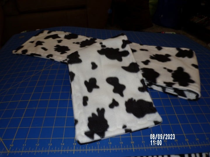 Handmade Cow Print Fleece Scarf 8x54