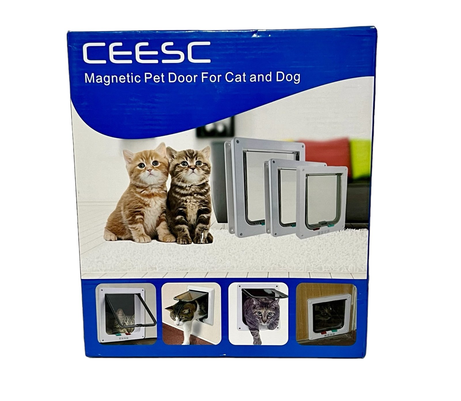 Ceesc Magnetic Pet Door for Cats & Dogs  XLarge White N