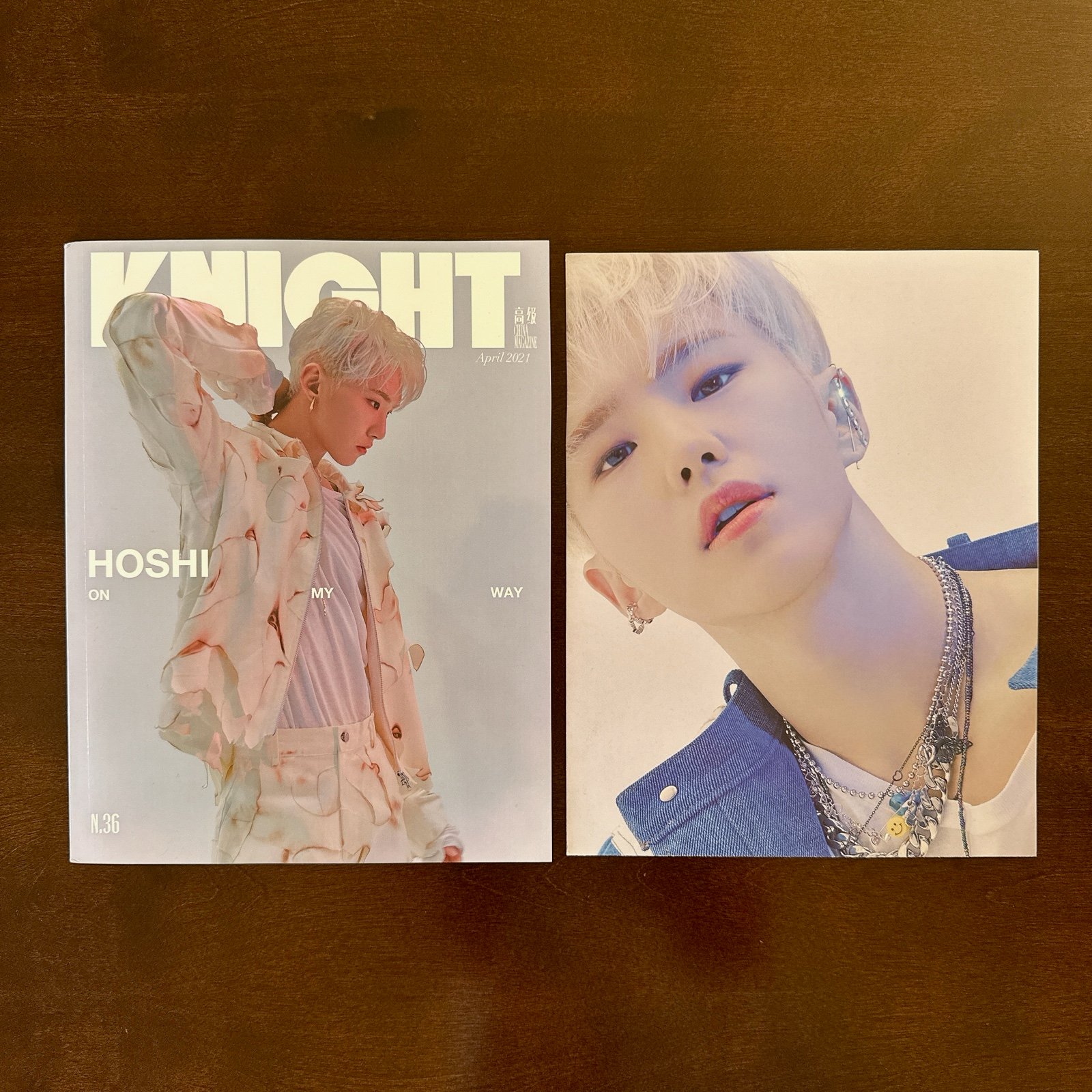 SEVENTEEN HOSHI Knight magazine (Version B cover) + poster FIuS56iCK