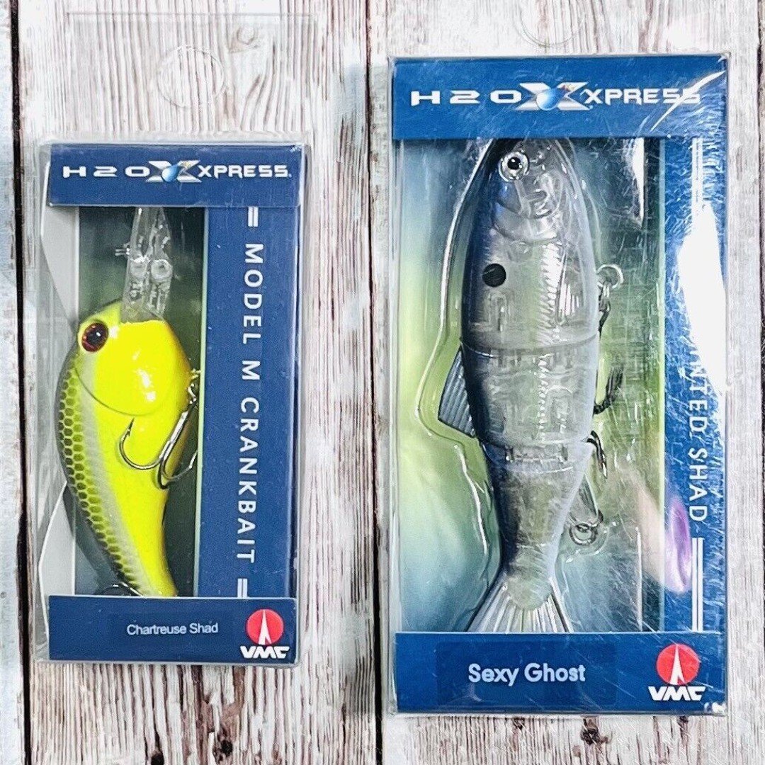 Lot Of 2 H2O Xpress Lures. 3.5” Jointed Model M Crankbait Swimbait. Sexy Ghost 9SUEUNiVj