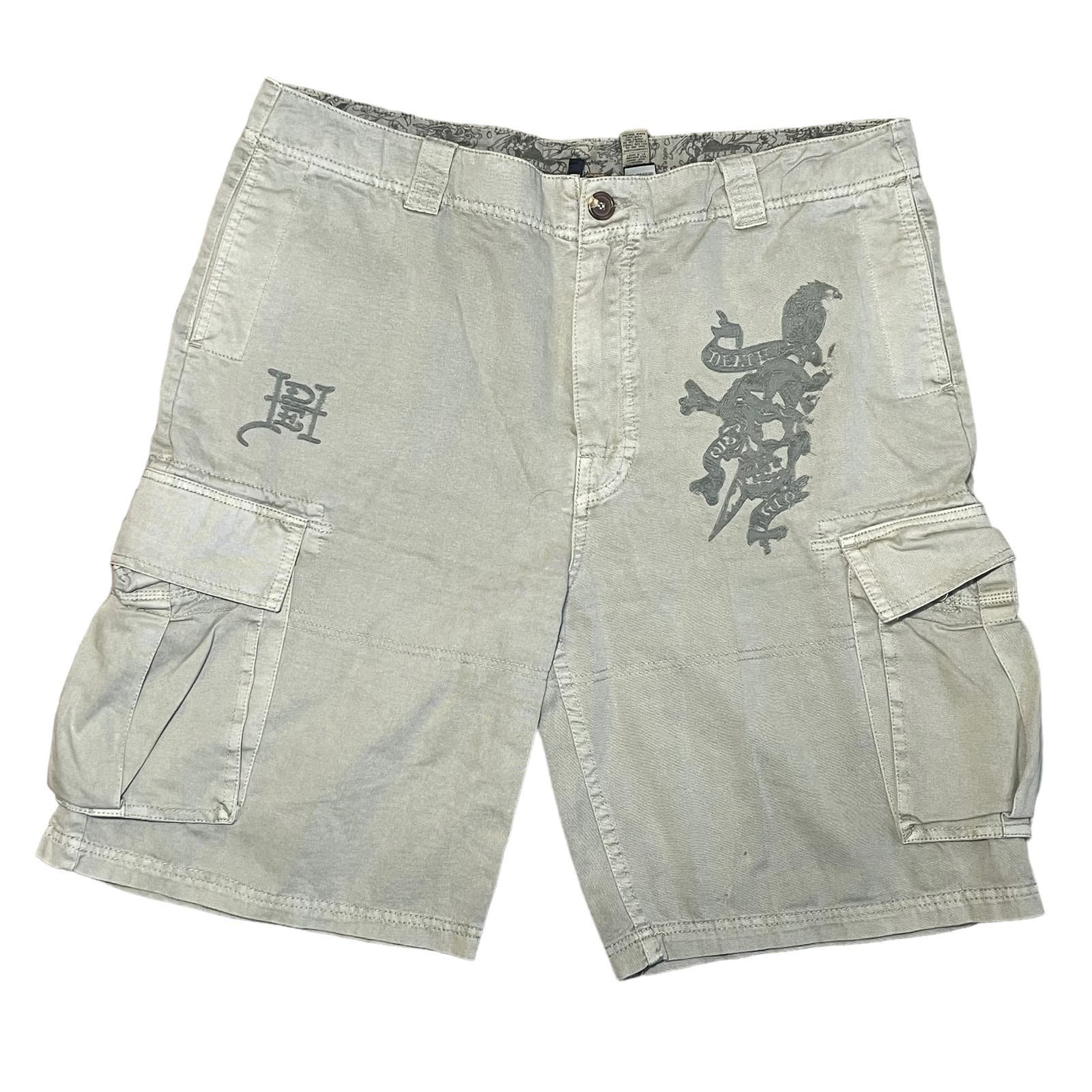 Vintage Ed Hardy Christian Audigier Cargo Shorts Khaki Men´s Size 34 Y2K 90s 8TAgBTyjt