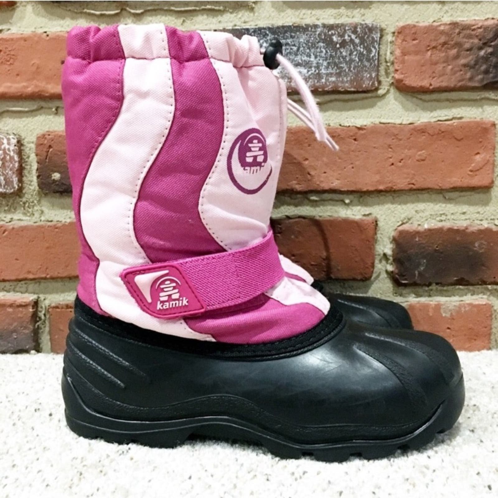 Girls Kamik Snow Boots Sz 4 Youth Waterproof Boots Insulated Pull On High 4xKUolgqN
