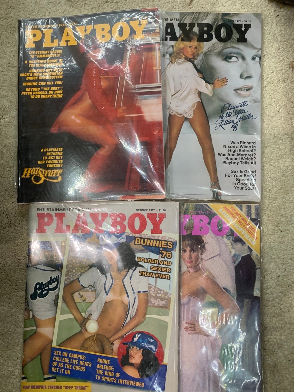 Vintage 1976 Playboy  Magazine Lot of 4 diJ9WRjkN