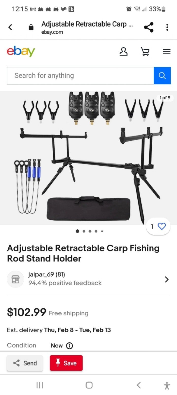 Concord Adjustable Carp Fishing Rod Stand Holder eHGUFZEIw