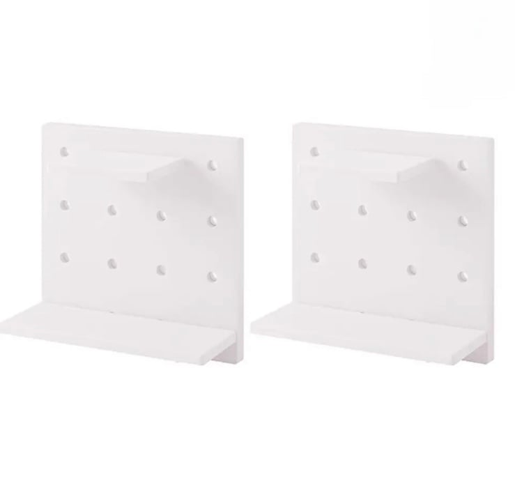 Set of 2 Peg Board Hanging Shelves | New | White gAgNWx2El