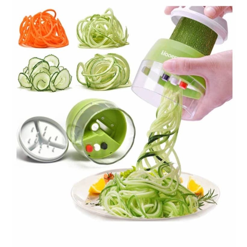 Spiralizer Handheld Vegetable Slicer 4 in 1 Zoodle Maker Spiral Slicer Veggies EeJIsrhIB