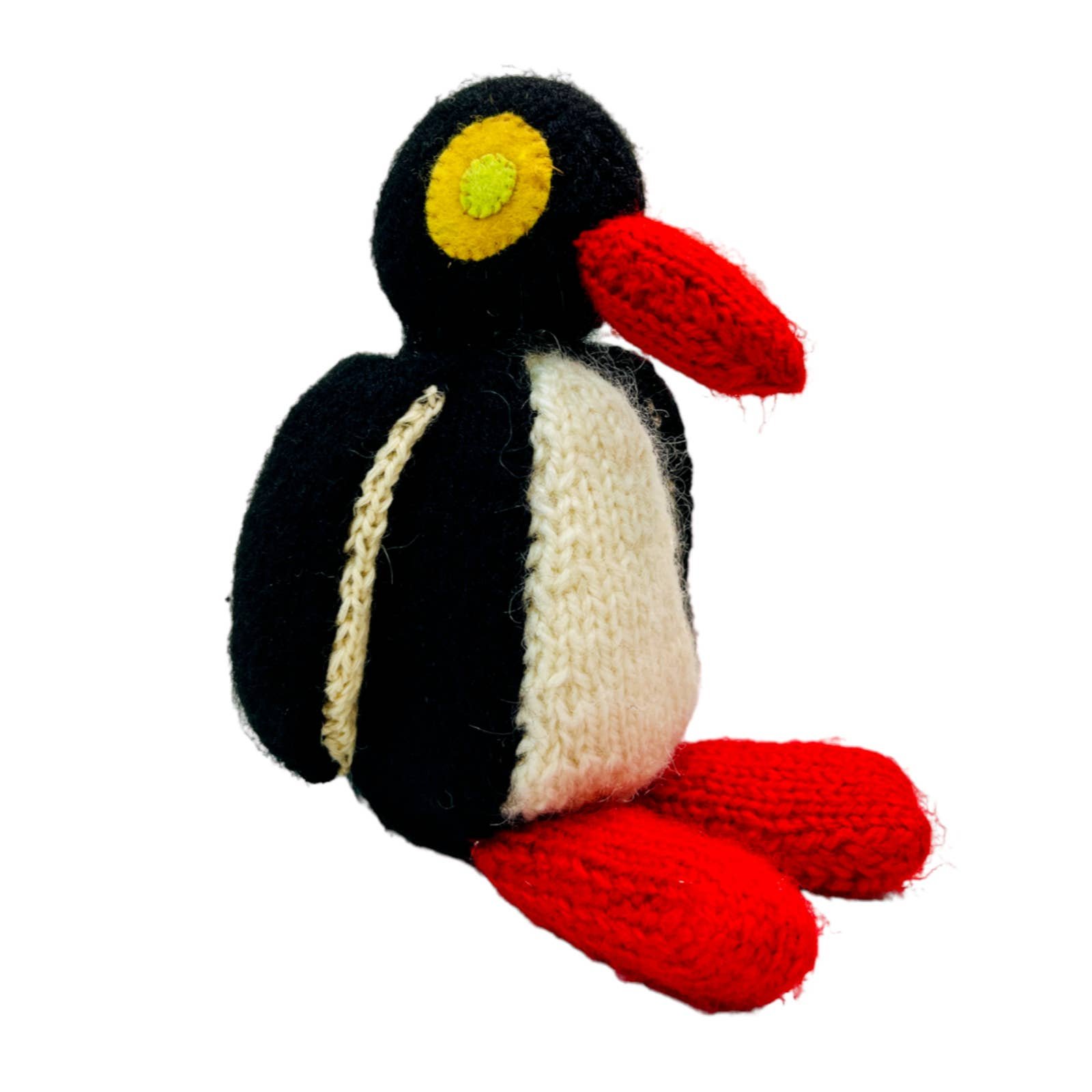Knitted Penguin Plush Stuffed Animal Handmade Beanbag 6” Toy Cute Small OOAK fkATXx2jY