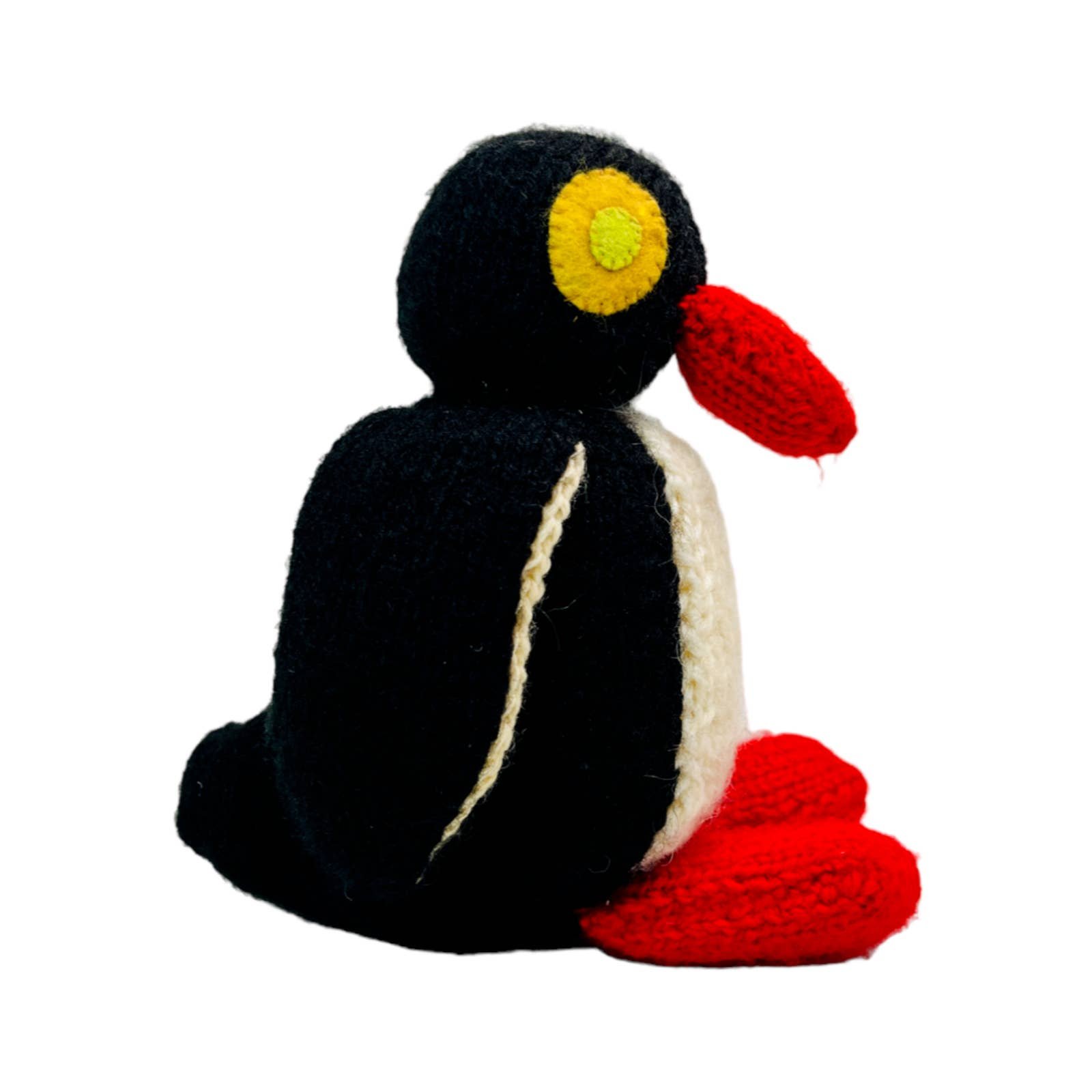 Knitted Penguin Plush Stuffed Animal Handmade Beanbag 6” Toy Cute Small OOAK fkATXx2jY