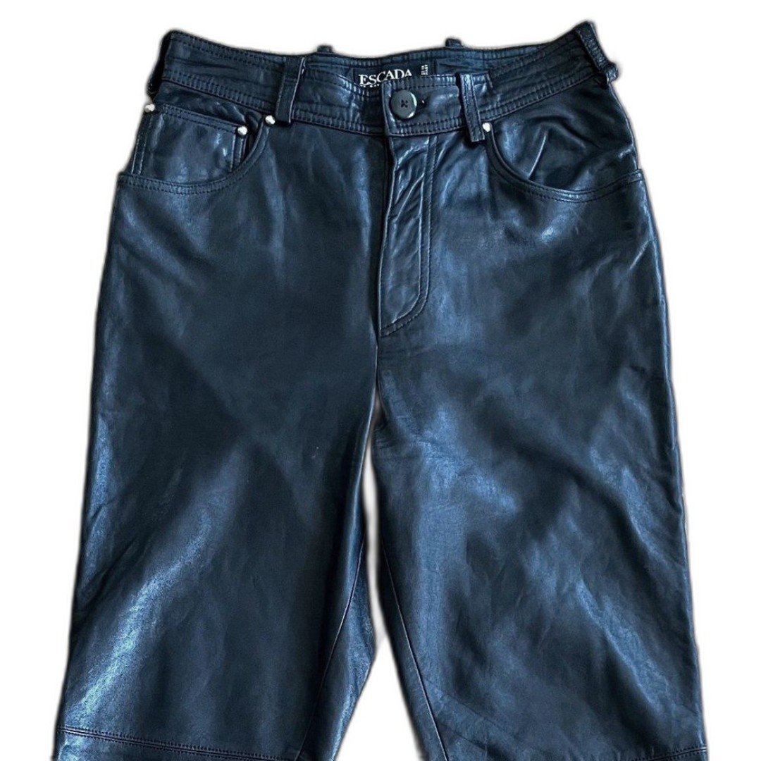 Vintage ESCADA Margaretha Ley Slim Leg Leather Pants Women´s Size EU36 Medium 8fuMzBEGD