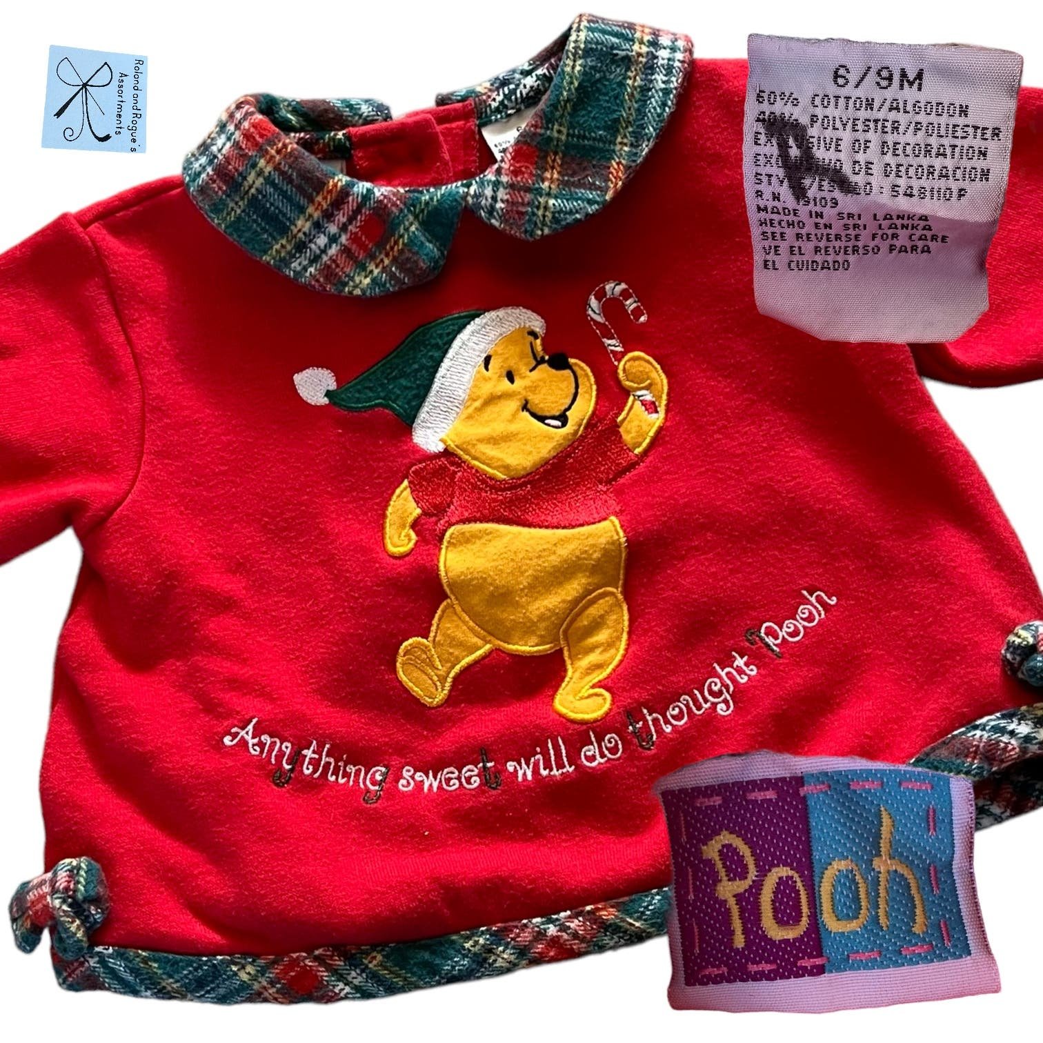 Pooh Disney Winnie the Pooh Anything Sweet will do Pooh Top Baby Sz 6/9 Months B2THI731A