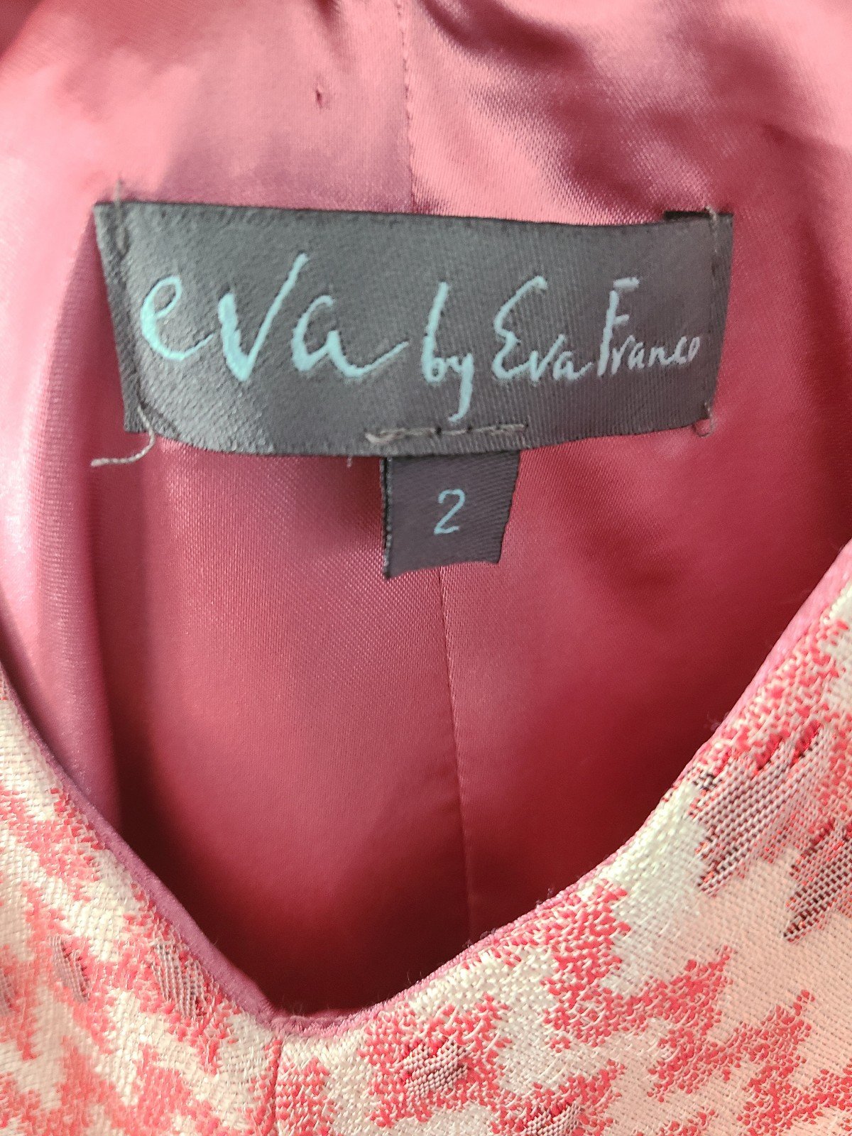 Eva by Eva Franco Pink Beige Embroidered High Low Cocktail Formal Dress Size 2 dGtnivO1c