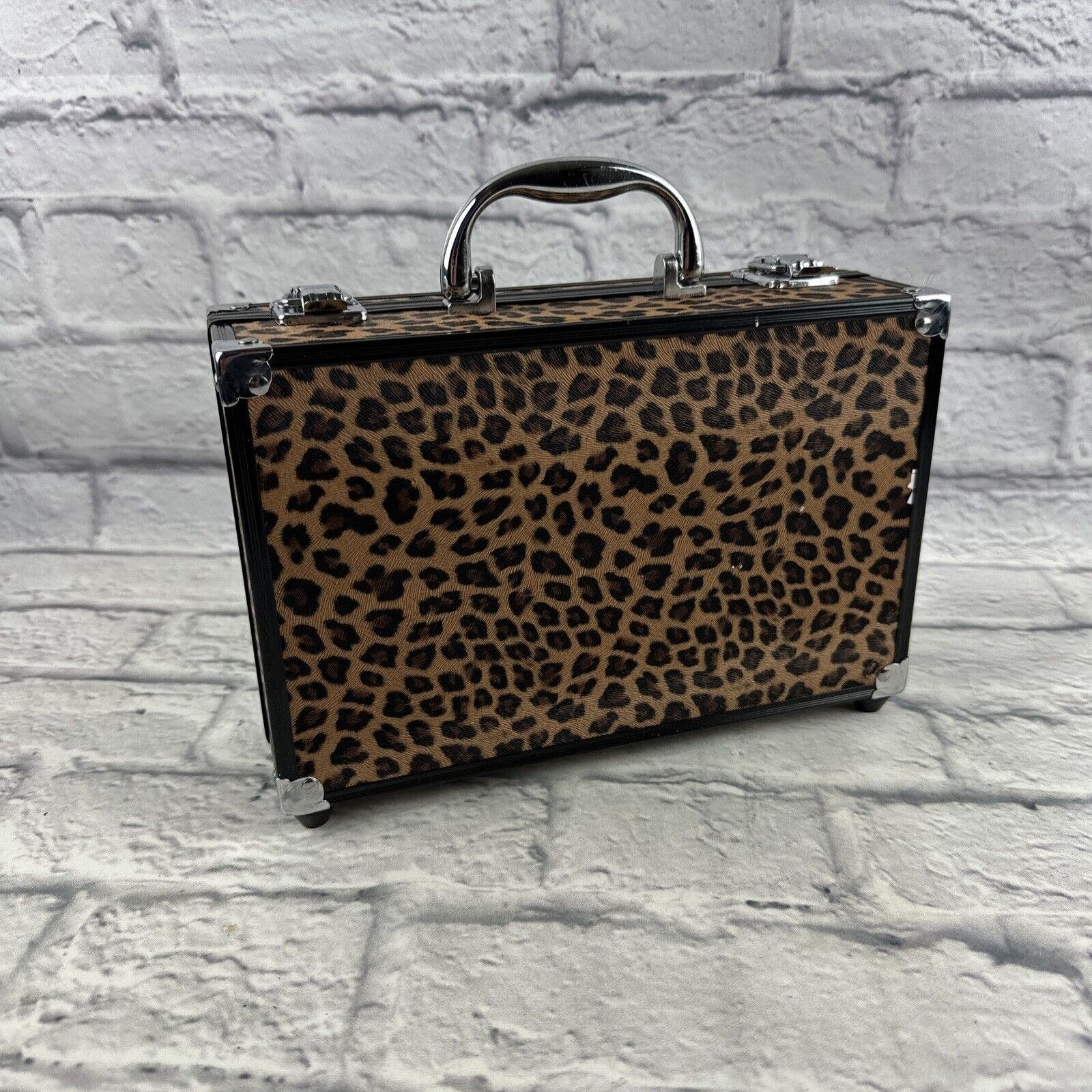 Leopard Print Makeup Hard Case. Unbranded. 10” By 6” By