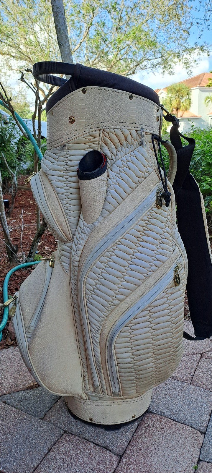 golf women cart bag CUTLER 14 15 div shoulder strap rain cover beige all zip wor cuB142wRo