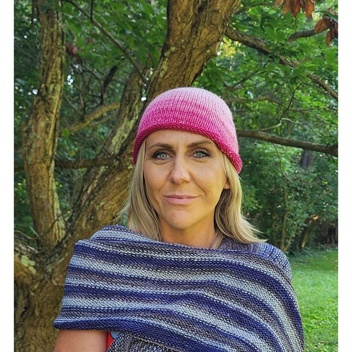 Handmade Roll Knit Pink Gradient Beanie Toboggan Hat Cap Unisex Women´s Kid´s a7I3HC40z