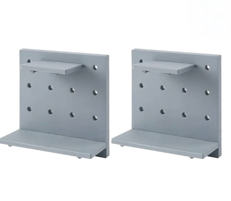 Set of 2 Peg Board Hanging Shelves | Grey AWrRrLf84