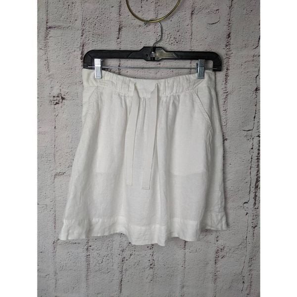 J Crew Skirt Womens Size 00 white Paperbag Elastic Wais