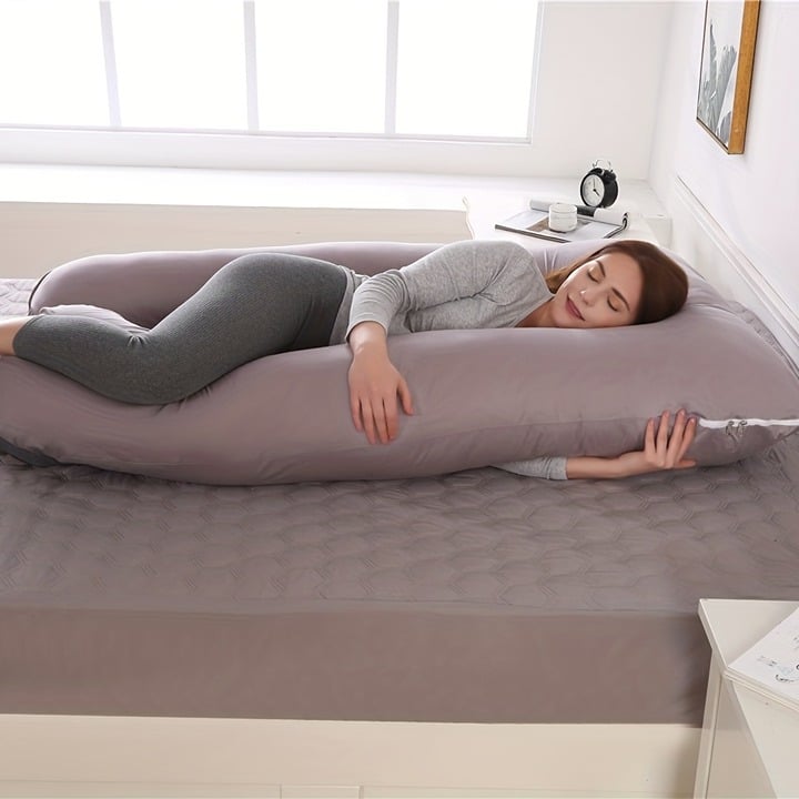U-Shaped Body Pillow For Pregnant Women, Detachable And Washable For Waist Prote 1mAd3vIhT