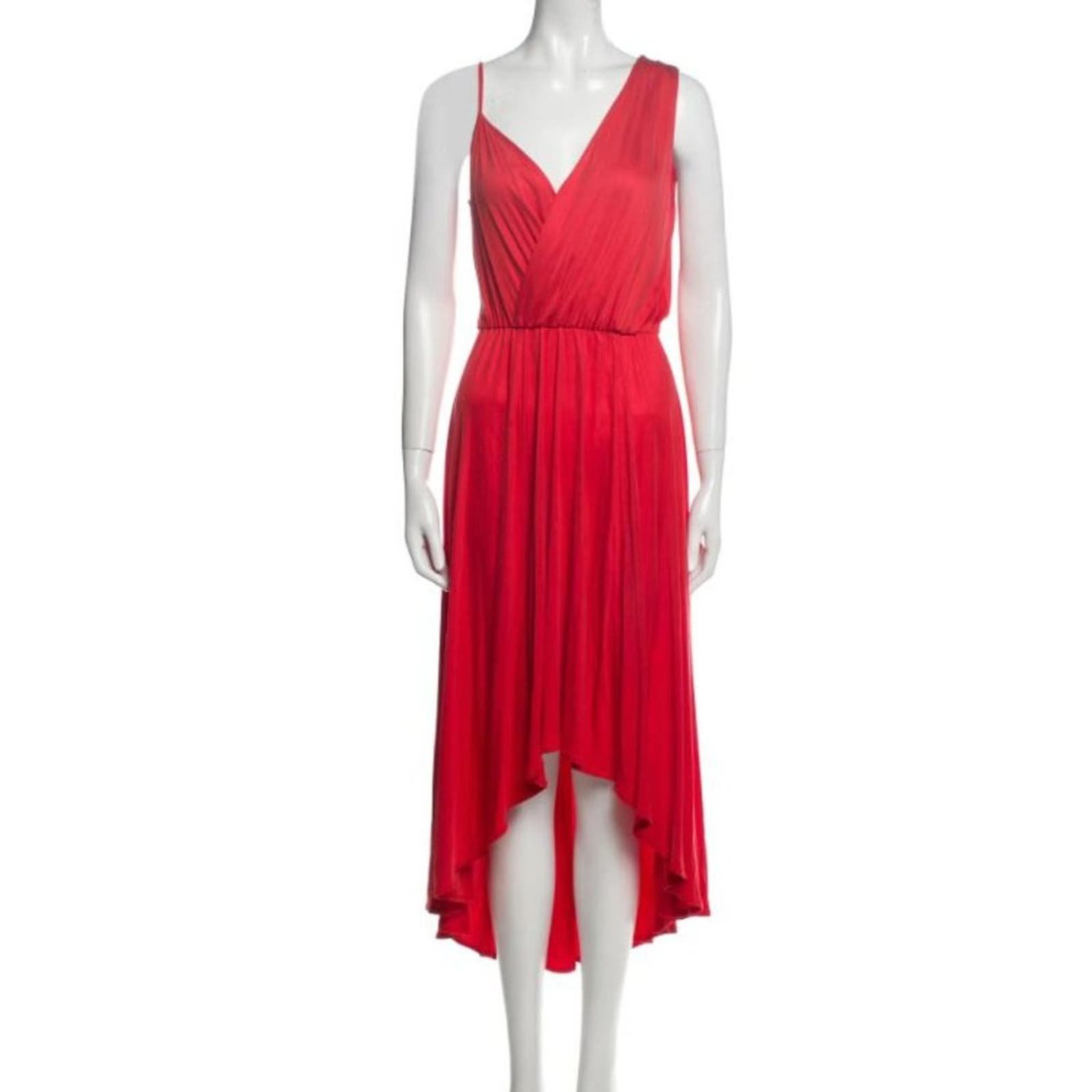 Rebecca Minkoff 100% Silk Red Dress Flowy Sexy c0y9DOuC