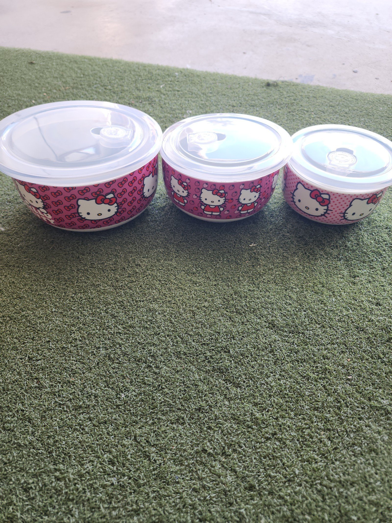 3 Hello Kitty Ceramic Nesting Tupperware eJ79mKjO2